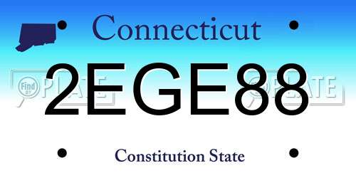 2EGE88 Connecticut License Plate