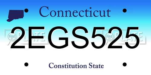 2EGS525 Connecticut License Plate