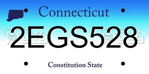 2EGS528 Connecticut License Plate