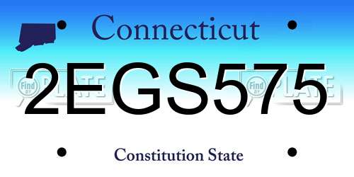 2EGS575 Connecticut License Plate