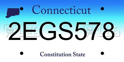 2EGS578 Connecticut License Plate