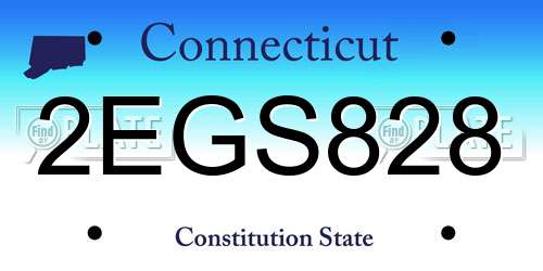 2EGS828 Connecticut License Plate