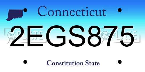2EGS875 Connecticut License Plate