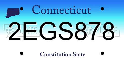 2EGS878 Connecticut License Plate