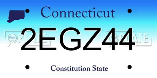 2EGZ44 Connecticut License Plate