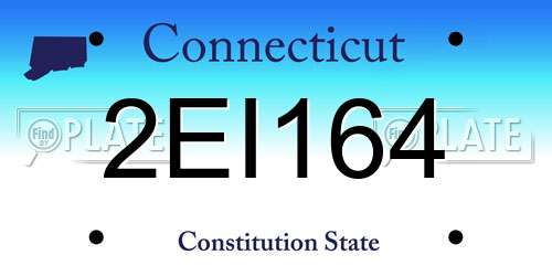2EI164 Connecticut License Plate