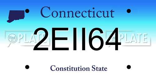 2EII64 Connecticut License Plate