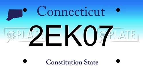 2EK07 Connecticut License Plate