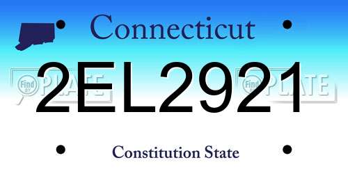 2EL2921 Connecticut License Plate
