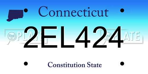 2EL424 Connecticut License Plate