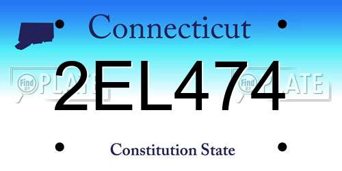 2EL474 Connecticut License Plate