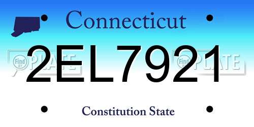 2EL7921 Connecticut License Plate