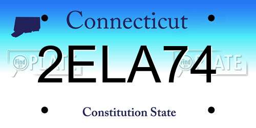 2ELA74 Connecticut License Plate
