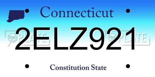 2ELZ921 Connecticut License Plate