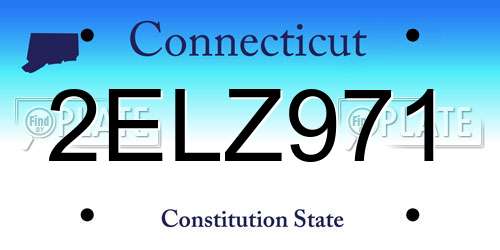 2ELZ971 Connecticut License Plate