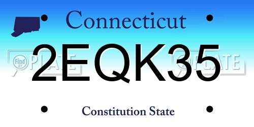 2EQK35 Connecticut License Plate
