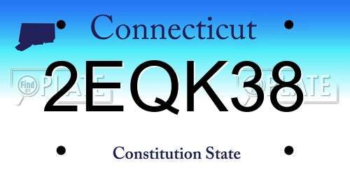 2EQK38 Connecticut License Plate