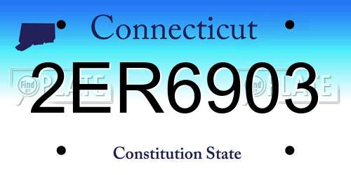2ER6903 Connecticut License Plate