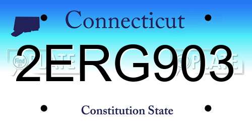 2ERG903 Connecticut License Plate