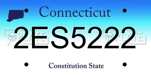 2ES5222 Connecticut License Plate