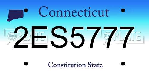 2ES5777 Connecticut License Plate