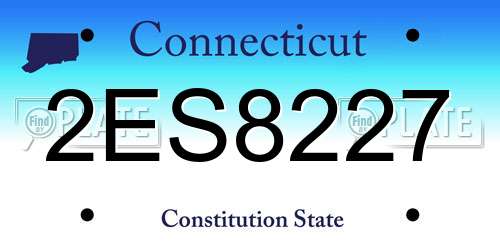 2ES8227 Connecticut License Plate