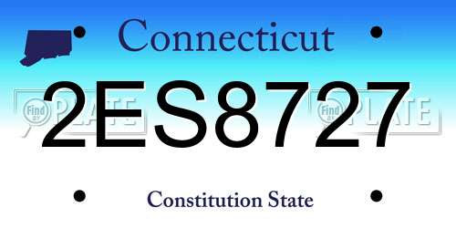 2ES8727 Connecticut License Plate