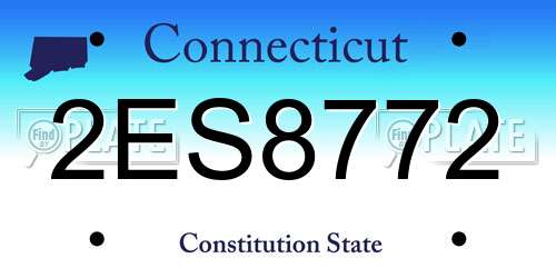 2ES8772 Connecticut License Plate