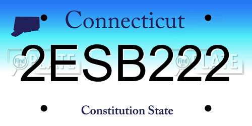 2ESB222 Connecticut License Plate
