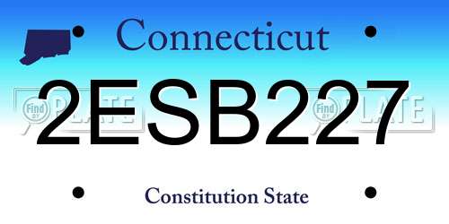 2ESB227 Connecticut License Plate