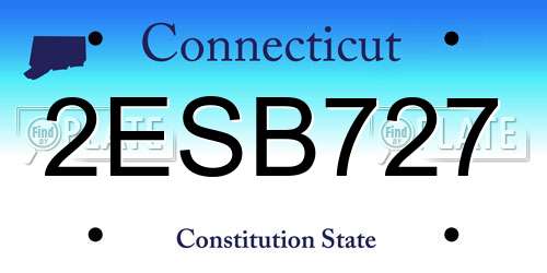 2ESB727 Connecticut License Plate