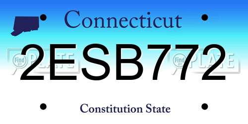 2ESB772 Connecticut License Plate