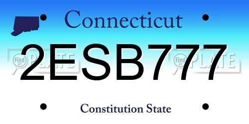 2ESB777 Connecticut License Plate