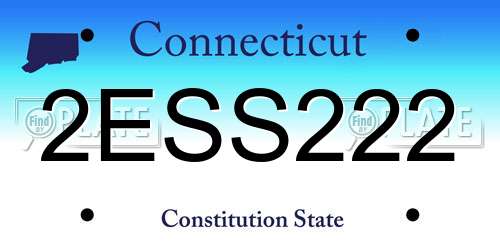 2ESS222 Connecticut License Plate