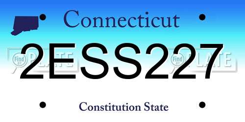 2ESS227 Connecticut License Plate