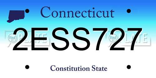 2ESS727 Connecticut License Plate