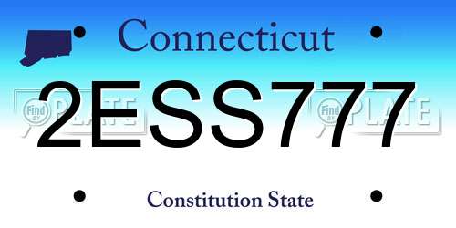 2ESS777 Connecticut License Plate