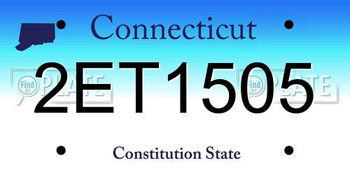 2ET1505 Connecticut License Plate