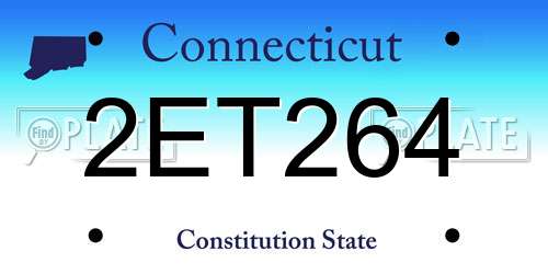 2ET264 Connecticut License Plate