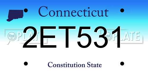 2ET531 Connecticut License Plate