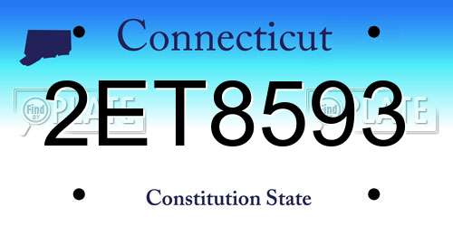 2ET8593 Connecticut License Plate