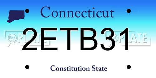 2ETB31 Connecticut License Plate