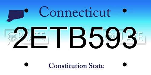 2ETB593 Connecticut License Plate
