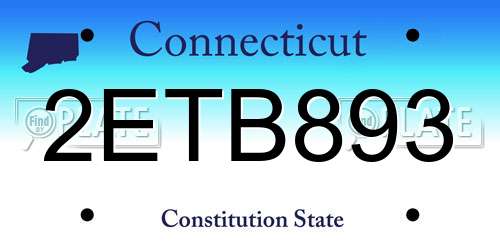2ETB893 Connecticut License Plate