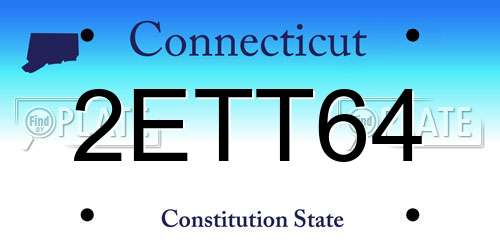 2ETT64 Connecticut License Plate