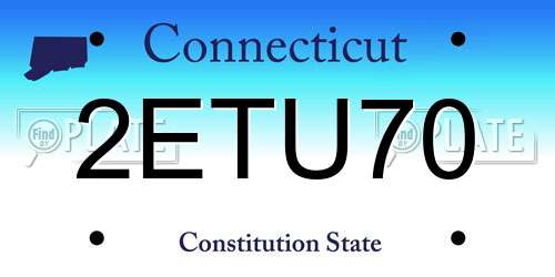 2ETU70 Connecticut License Plate