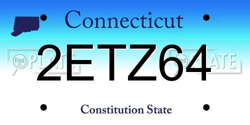 2ETZ64 Connecticut License Plate