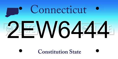 2EW6444 Connecticut License Plate