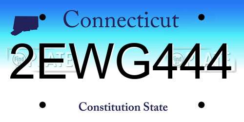2EWG444 Connecticut License Plate