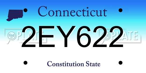 2EY622 Connecticut License Plate